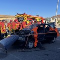 SOLDATS DU FEU : ENTRAIEMENT DES POMPIERS VOLONTAIRES D'AVIGNON chez JM AUTOS CASSE VENTE PIECES DETACHEES OCCASION ET VENTE VEHICULE ACCIDENTE 