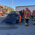 SOLDATS DU FEU : ENTRAIEMENT DES POMPIERS VOLONTAIRES D'AVIGNON chez JM AUTOS CASSE VENTE PIECES DETACHEES OCCASION ET VENTE VEHICULE ACCIDENTE 