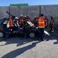 SOLDATS DU FEU : ENTRAIEMENT DES POMPIERS VOLONTAIRES D'AVIGNON chez JM AUTOS CASSE VENTE PIECES DETACHEES OCCASION ET VENTE VEHICULE ACCIDENTE 