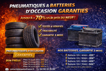 Pneumatiques et Batteries d’Occasion Garanties – Qualité au Meilleur Prix