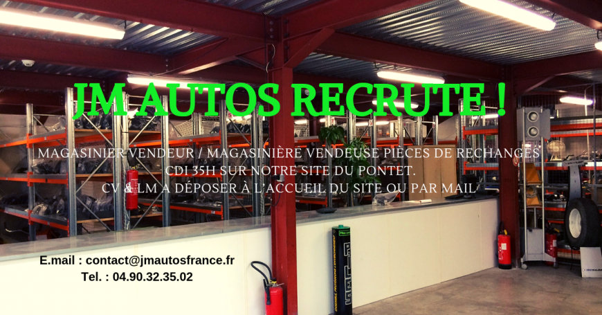 OFFRE EMPLOI MAGASINIER VENDEUR / MAGASINIÈRE VENDEUSE AUTOMOBILE AVIGNON