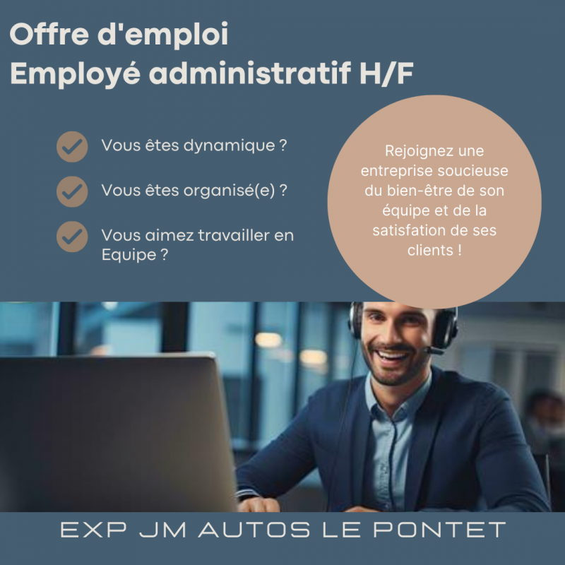 offre d'emploie : Employé administratif (H/F) secteur automobile