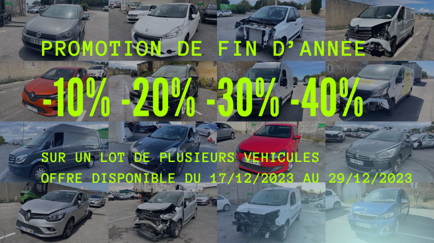 promotion plus de  100 véhicules accidentés à ventre chez jm autos casse le pontet avignon vaucluse france