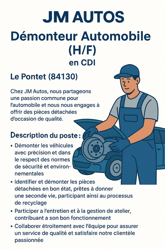 Démonteur Automobile casse auto jm autos le pontet